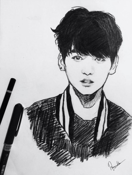 БТС карандашом Чонгук