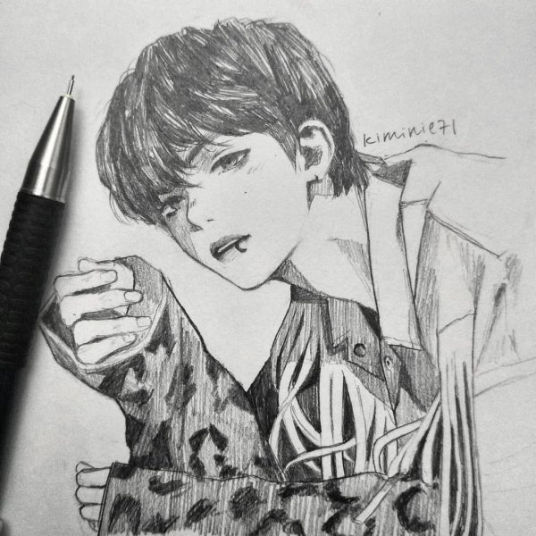 БТС Тэхен рисуночек