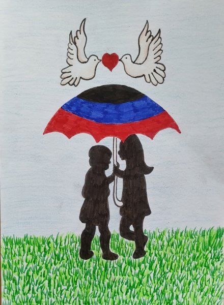 Флаг ДНР рисунок