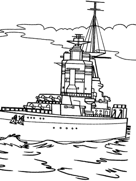 Военный корабль раскраска для детей