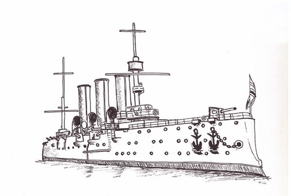 Крейсер Аврора Питер рисунок