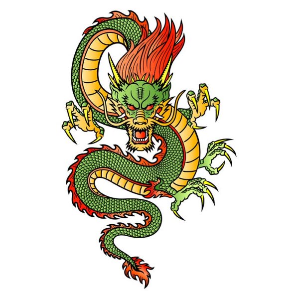 Тату дракон в стиле трайбл