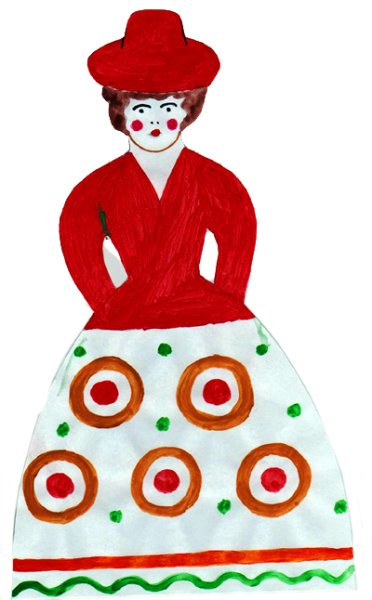 Дымковская барышня рисование в старшей группе