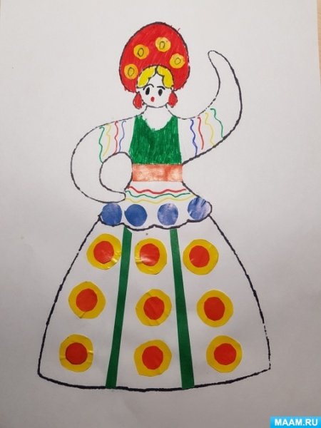 Рисование в старшей группе Дымковская игрушка барышня