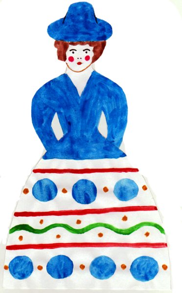 Дымковская барышня для детей