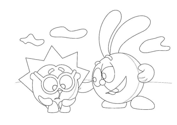 Раскраска Смешарики Мышарик