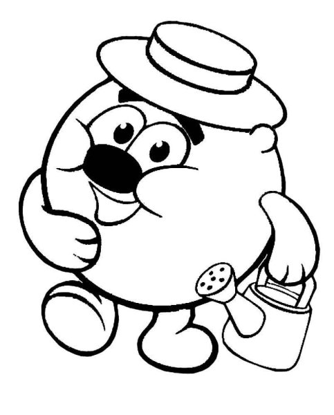 Раскраска Смешарики Ежик