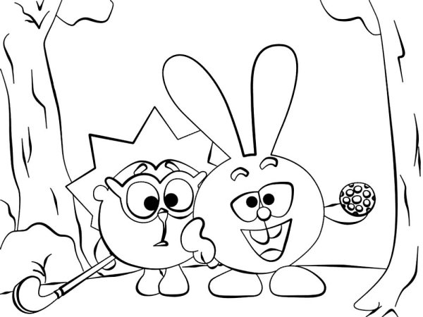 Раскраска Смешарики Крош