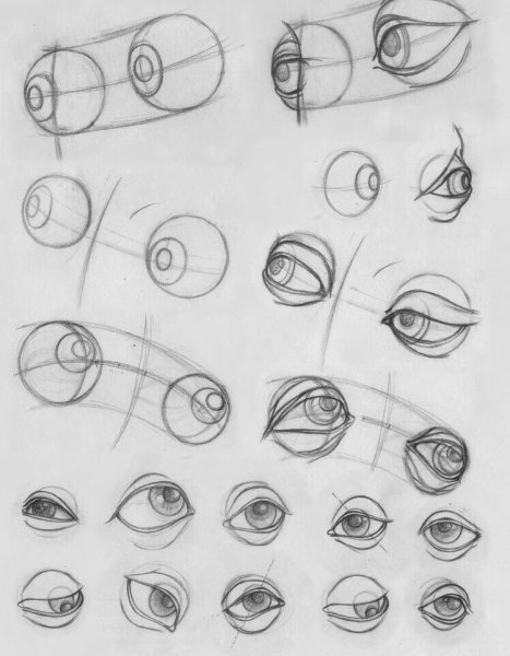 Глаза в разных ракурска