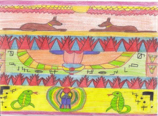 Ленточный зооморфный орнамент древнего Египта