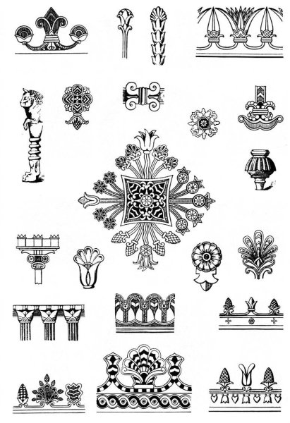 Растительные орнаменты украшений древнего Египта