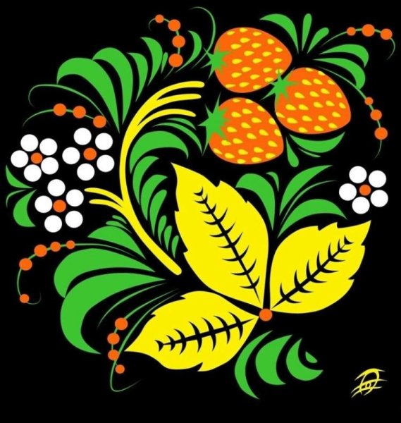 Хохломская роспись растительный мотив