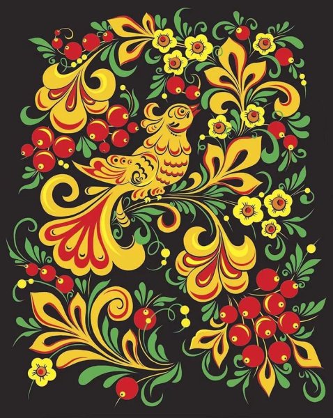 Городецкий стиль хохломской росписи