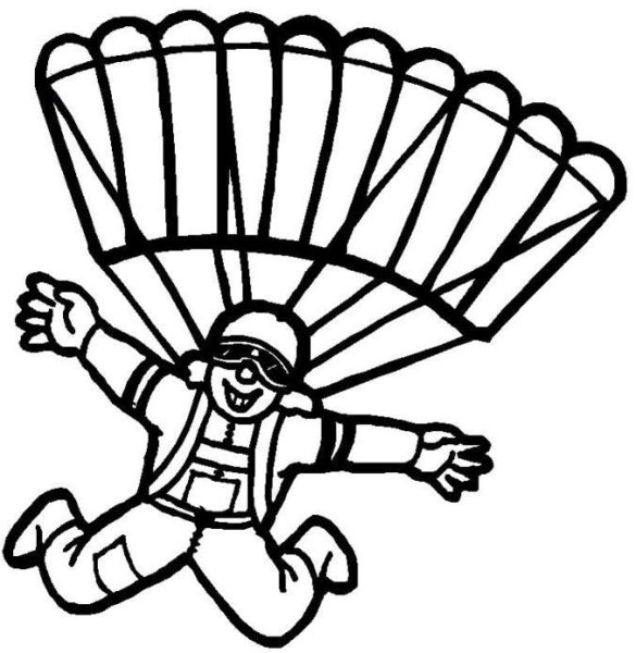 Парашютист раскраска для детей