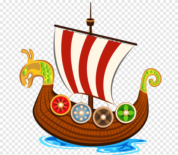 Сказочный корабль на прозрачном фоне