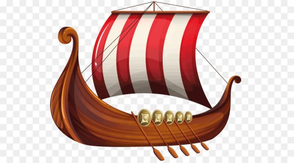 Корабль викингов на белом фоне