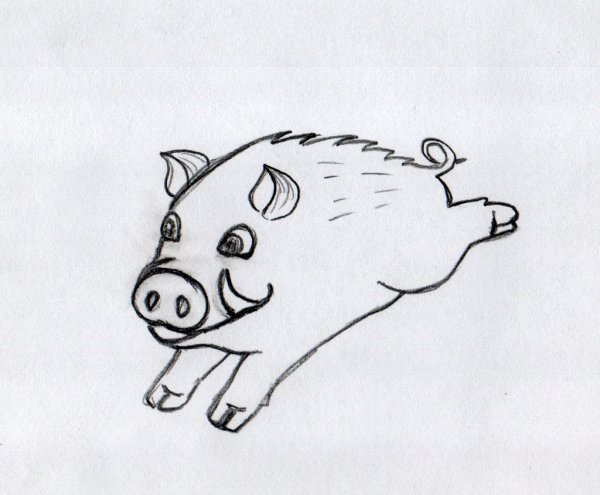 Кабанчик нарисованный