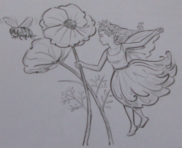 Фея цветов рисунок карандашом