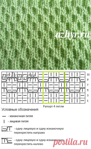 Вязка спицами соты описание