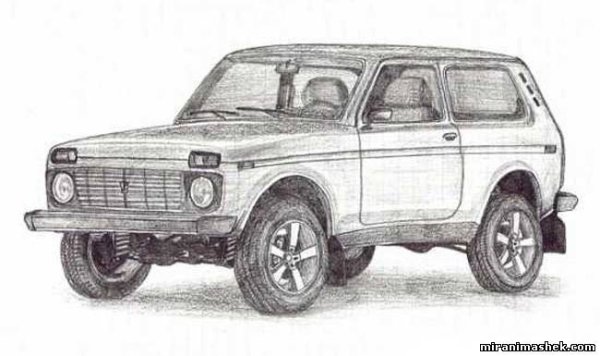 ВАЗ 2121 рисунок спереди