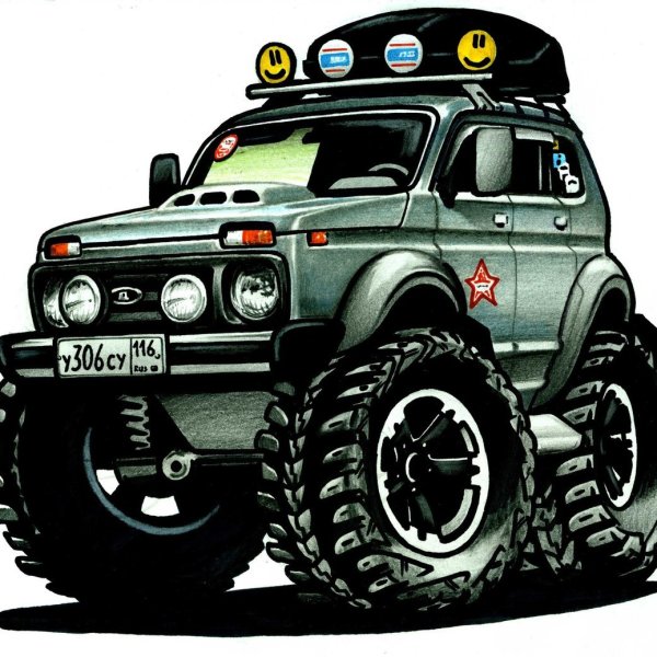 Нива Шевроле 4х4 рисунок