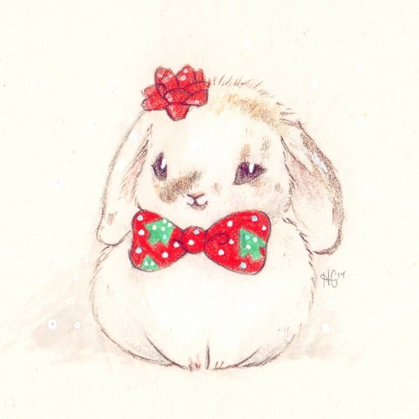 Рисуем новогоднего кролика