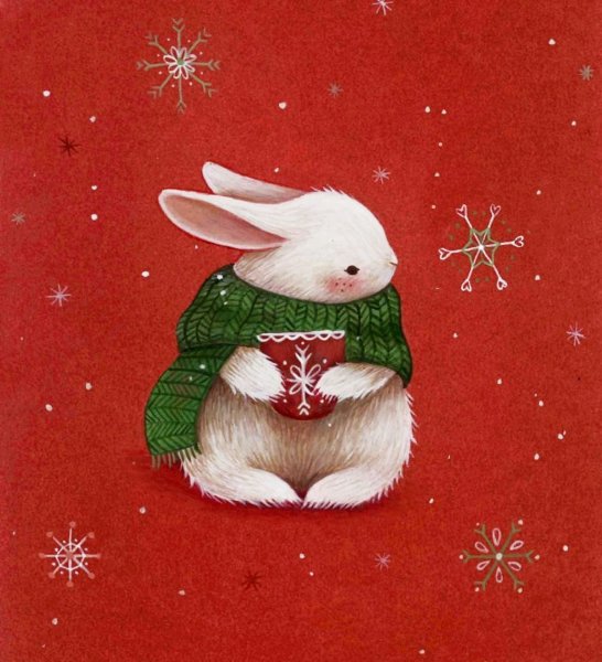Новогодняя открытка с кроликом
