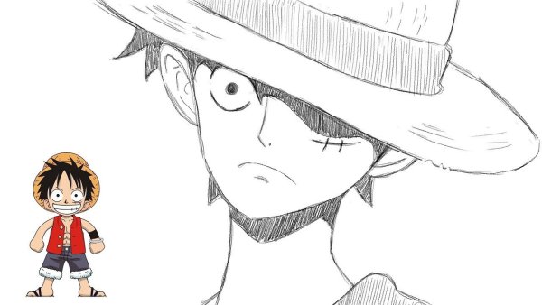 Луффи Ван Пис карандашом