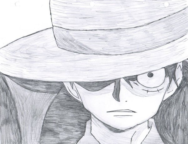 Ван Пис Луффи для срисовки