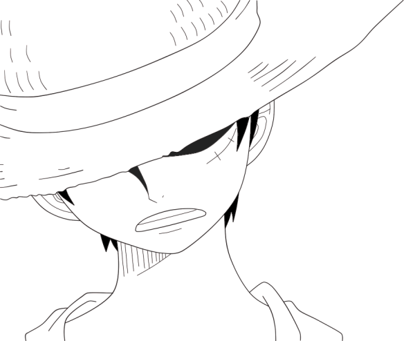 Ван Пис Луффи для срисовки