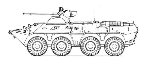 BTR 82 чертеж сбоку