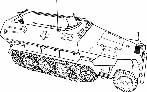 SD KFZ 251 карандашом
