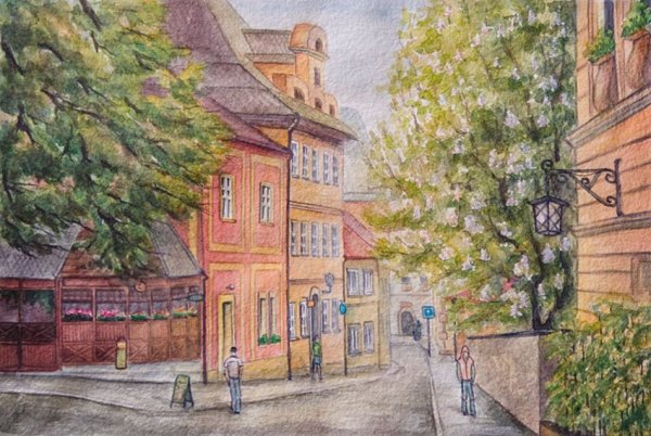 Рисование городского пейзажа