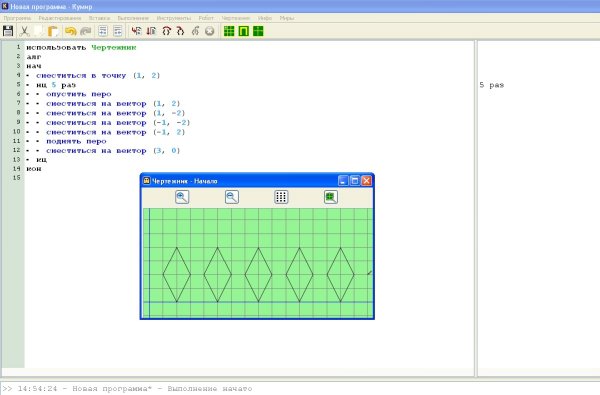Программа кумир чертежник