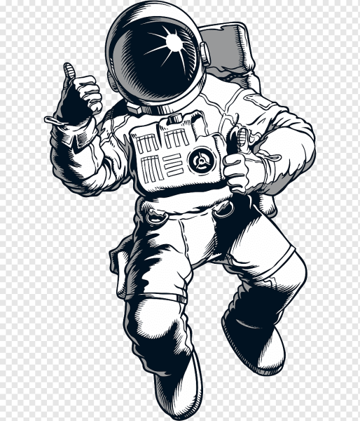 Космонавт черно белый