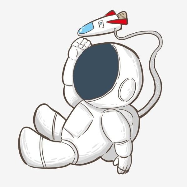 Космонавт рисунок контур