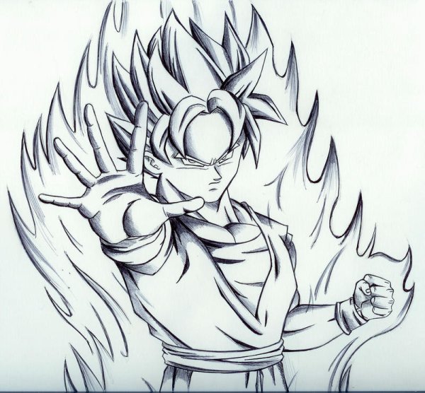 Сон Гоку карандашом