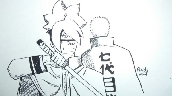 Раскраска Боруто с кармой