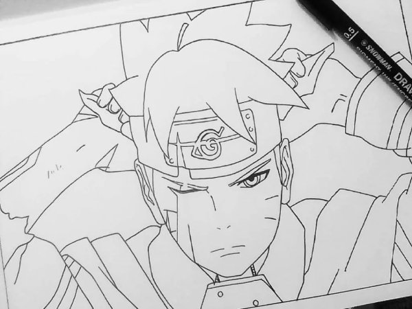 Боруто рисунок карандашом