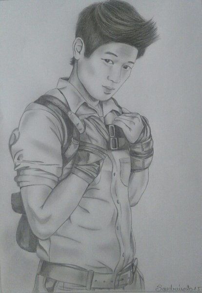 Ли мин Хо карандашом
