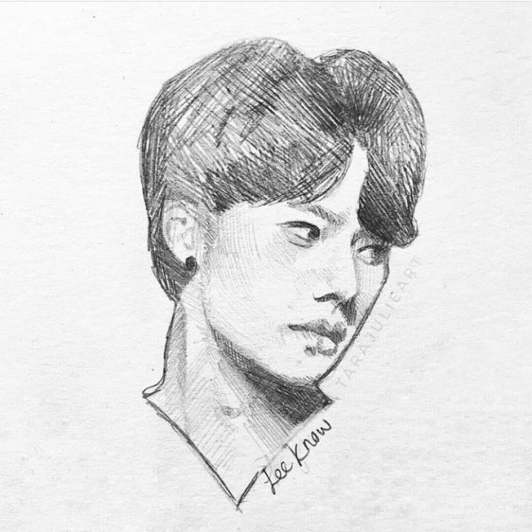 Ли Чон сок портрет карандашом