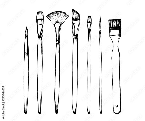 Кисточка для рисования на белом фоне