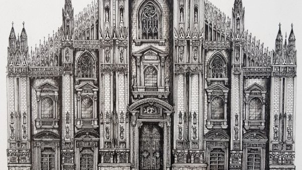 Миланский собор рисунок