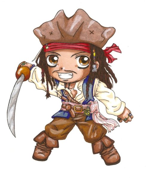 Пират Джек Воробей мультяшный