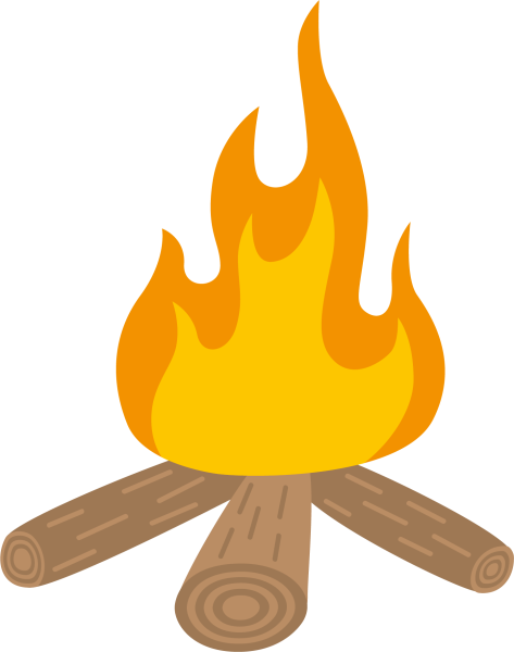 Костер на прозрачном фоне