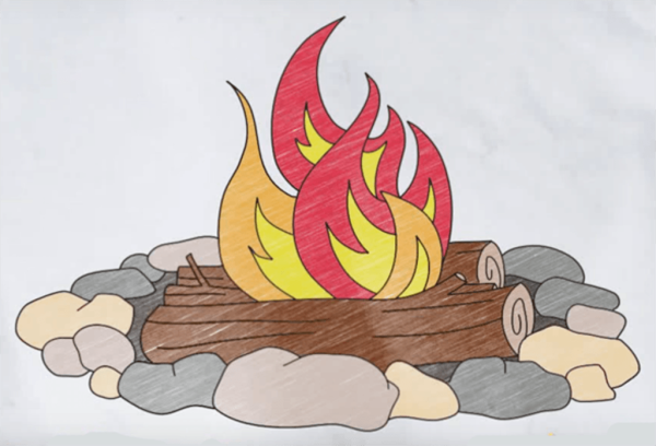 Костер иллюстрация
