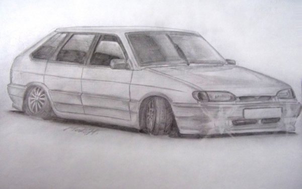 ВАЗ 2114 карандашом
