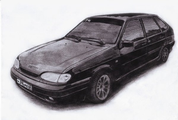 ВАЗ 2115 нарисованная спереди