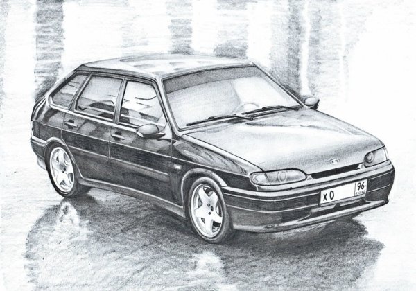 ВАЗ 2114 карандашом