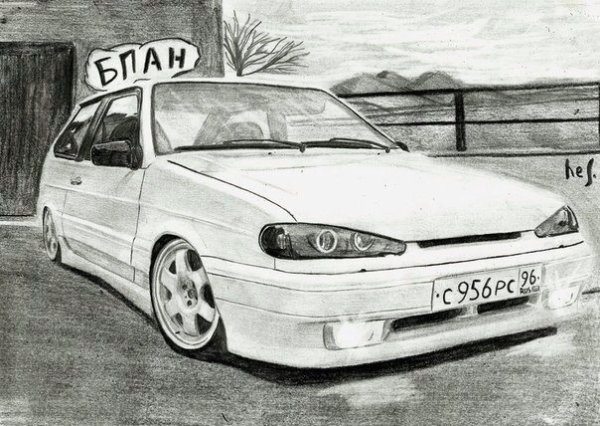 ВАЗ 2114 карандашом
